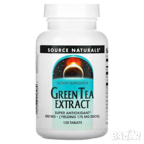 Екстракт от зелен чай Source Naturals 500 mg, 120 таблетки, снимка 1 - Хранителни добавки - 46073632