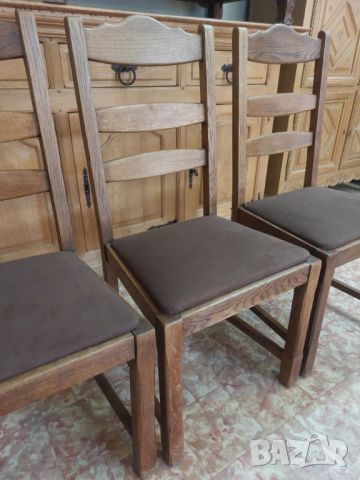 6 броя трепезни столове от дъбов масив 