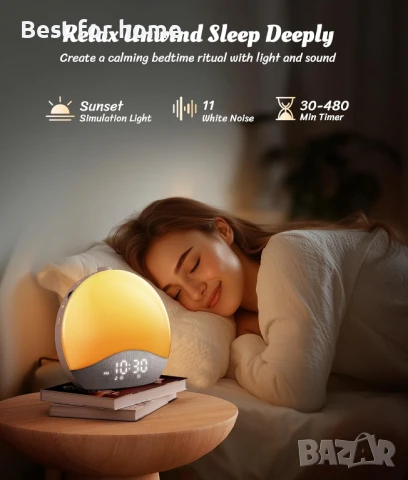 Будилник ecozy Sunrise, снимка 4 - Друга електроника - 50907837