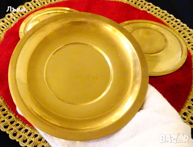 Бронзови чинии 3 броя. , снимка 3 - Антикварни и старинни предмети - 52665959
