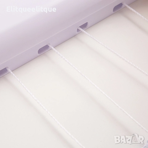 Прибиращ се простор за дрехи с 5 въжета и куки - Максимална дължина 3.2 метра, бял, снимка 2 - Други стоки за дома - 52335302