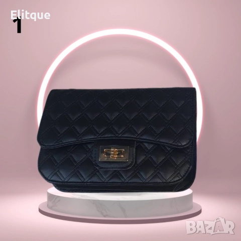 Капитонирана модна чанта с дълга дръжка в златисти цвят, снимка 9 - Чанти - 52895679