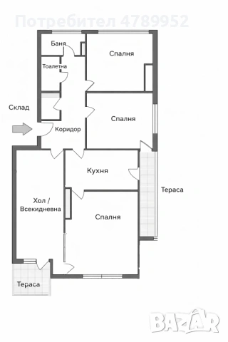 Продава се вторият етаж от къща в гр. Омуртаг на ул. „Панайот Хитов“ 6, с РЗП 250 кв.м. до центъра, снимка 11 - Етаж от къща - 54118481