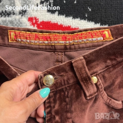 Винтидж дънки Trussardi Number One кафяви с висока талия, размер M, 34/48, снимка 3 - Дънки - 53349779