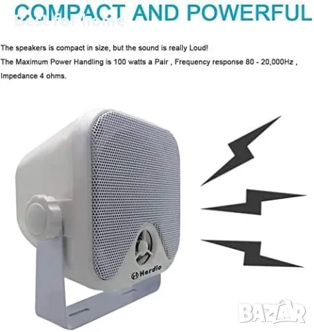 Водоустойчиви говорители за лодка от Herdio 100W, снимка 6 - Тонколони - 49749835