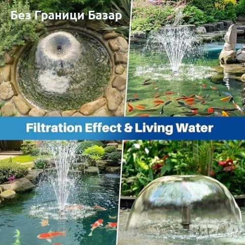 Нова Филтърна помпа за езеро UV лампа 2500L/H 3 накрайника дюзи фонтан, снимка 7 - Други стоки за животни - 54093944