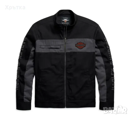 Harley Davidson Canvas Jacket - Оригинално мъжко яке размер M, снимка 1 - Якета - 48803956