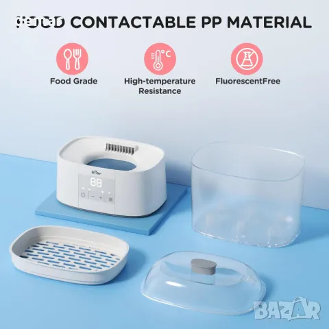 Bear електрически парен стерилизатор и сушилня за бебешки шишета, 2 нива, HEPA филтрация, снимка 8 - Стерилизатори - 50399495