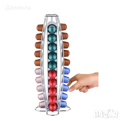 Въртящ се диспенсър за кафе Cheffinger, за капсули Nespresso – капацитет 40 капсули, снимка 4 - Други стоки за дома - 53180905