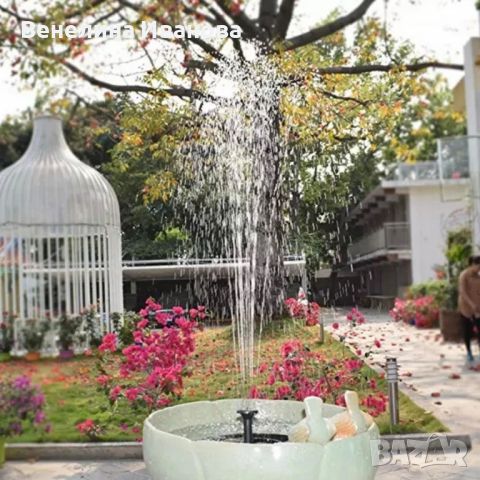 Соларен фонтан с три режима на разпръскване на водата, снимка 5 - Градински мебели, декорация  - 45579744