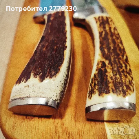 Ловни масивни ножове с дръжки от еленов рог, снимка 12 - Ножове - 49869257