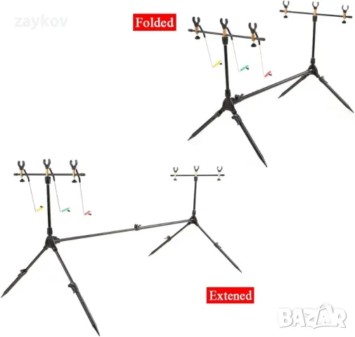 Регулируем прибиращ се държач за въдица за риболов на шаран Lixada, снимка 7 - Въдици - 50336299