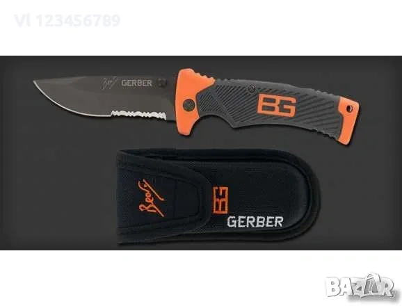 Нож сгъваем - оцеляване, GERBER Bear Grylls-Scou 18.6 см