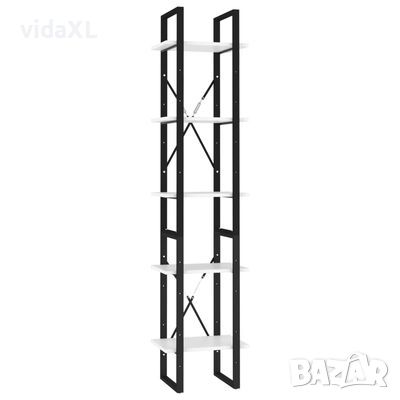 vidaXL 5-етажна бибvidaXL 5-етажна библиотека, бяла,лиотека, бяла, 40x30x175 см, инженерна дървесина