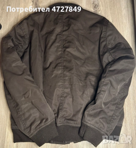 Спешно! Кафяво мъжко зимно яке тип блузон – топло яке с няколко джоба, снимка 2 - Якета - 53395148