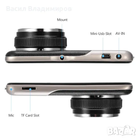 CT503 FULL HD DVR Видеорегистратор с две камери, снимка 2 - Комплекти за видеонаблюдение - 50384504