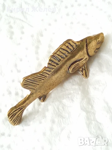 Бронзова фигурка на риба 🐟 52839, снимка 3 - Колекции - 54177489