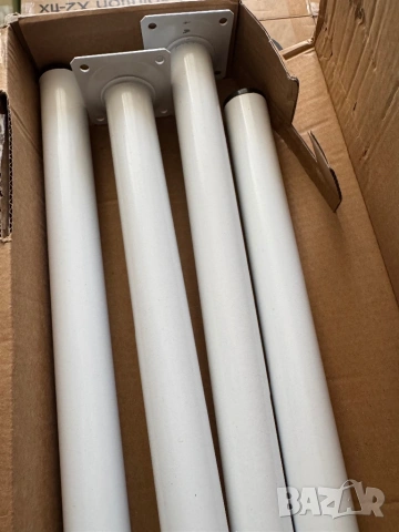 Комплект от 4 броя Метални Крака за Мебели 60см, Бели за Маси, Бюра и Шкафове!