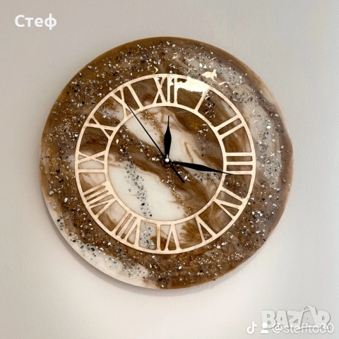 Часовници с епоксидна смола и кристали!, снимка 5 - Декорация за дома - 52720317