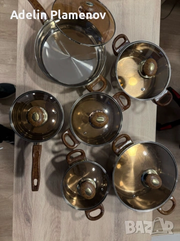 Комплект съдове за готвене от 12 части – Неръждаема стомана, равномерно нагряване и лесна поддръжка, снимка 4 - Съдове за готвене - 53353517