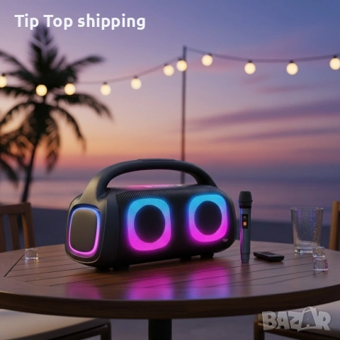 Парти тонколона 2 × 5.25" – 40 W RMS, Bluetooth, RGB LED светлини, батерия 3600 mAh