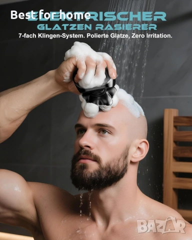 Мъжка самобръсначка Bald Razor 7D, подвижна, водоустойчива, за мокро и сухо бръснене, снимка 5 - Тримери - 54158744