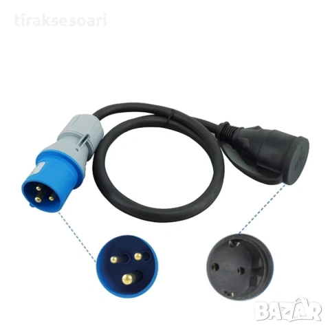 Комплект адаптер и удължител CEE/Schuko 230V за кемпер, снимка 2 - Аксесоари и консумативи - 53102113