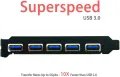 PCI-E към USB 3.0 5-портова PCI Express разширителна карта, снимка 4