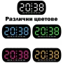 Електронен LED светещ настолен часовник с аларма на ток с USB с термометър календар големи цифри, снимка 3