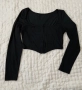 black long-sleeved corset-style crop top , снимка 5