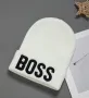 Нова зимна шапка с бродерия BOSS в бял цвят, Унисекс, снимка 1