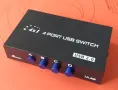 Продавам 4 port usb switch, kvm, usb 2.0 - ръчен превключвател за споделяне с 1 USB, снимка 1