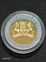Предлага се сребърна монета с частично златно покритие,10 лева от 2005 година,Златната маска, снимка 2