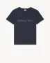 SAINT LAURENT Navy Blue Reverse Logo Print Мъжка Тениска size M, снимка 8