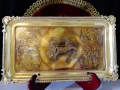Бронзов поднос,плато,пано Египет,колесница. , снимка 2