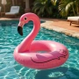 Надуваем пояс Фламинго 90 см – стабилен и стилен аксесоар за плаж и басейн, издръжлив PVC дизайн, снимка 1