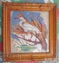  Стара рамка за картина / гоблен ЕЛИПСА, квадрат, птица, котка, коте, снимка 17