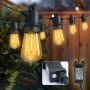 DSLebeen Външни електрически светлини 15 м, 38 LED, 19+1 крушки Свързваеми Декоративно топло бяло, снимка 1 - Външни лампи - 45652785