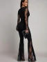 Елегантен черен панталон с дантела, снимка 2