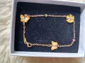 Уникални!Маркова италианска златна гривна 18к. и сребърен  медальон с пеперуди ипозлата  , снимка 18