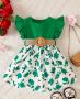 Страхотна лятна рокличка в зелен цвят с коланче, снимка 1 - Бебешки рокли - 45650961