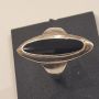 Стар сребърен пръстен с турмалин, снимка 1 - Пръстени - 45641005