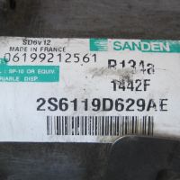 Компресор климатик 2S6119D629AE за Ford Fiesta 5  1.4 TDCI (2001-2010) SV6V12 Sanden 1442F, снимка 3 - Части - 45416898