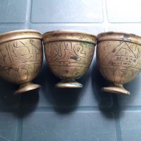 Три стари бронзови зарфа - зарф, бронз, месинг, снимка 2 - Антикварни и старинни предмети - 45918252