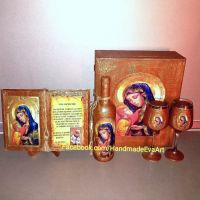 Подарък за Кръстници- Състарена книга с икона/ снимка и поздрав по желание, снимка 2 - Подаръци за кръщене - 40266150