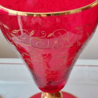 Чехско стъкло-чаши и поднос, снимка 10 - Вази - 45254111