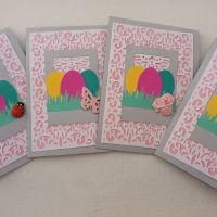НОВ комплект от 4 великденски картички с пожелание ръчна изработка, Спиди, снимка 1 - Ръчно изработени сувенири - 45324572