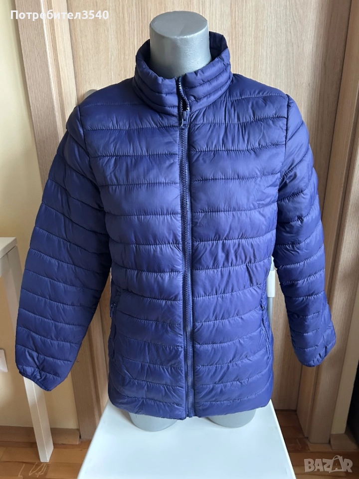 Синьо дамско преходно яке, снимка 1