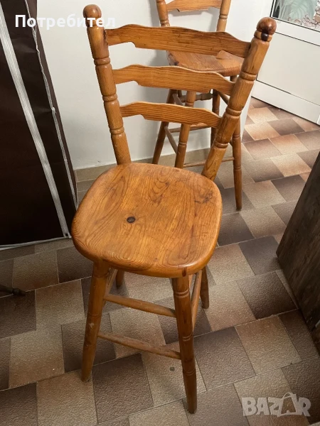 Дървени щъркели/бар столове 3 броя, снимка 1