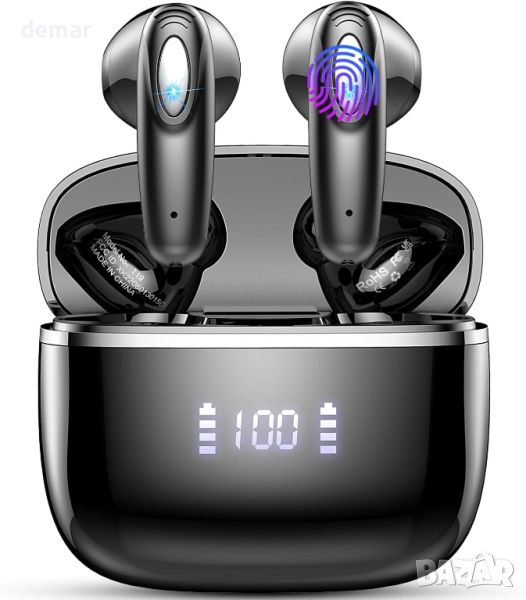 Безжични слушалки Bluetooth 5.3 слушалки с 4 ENC микрофона, 40H, шумопотискащи, IP7 Водоустойчиви, снимка 1
